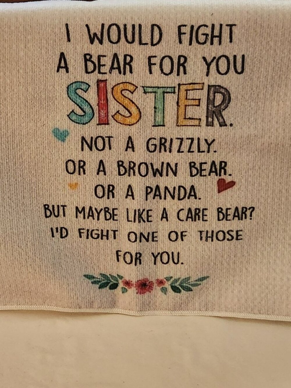 Hand towel for Sister humorous white NWOT
